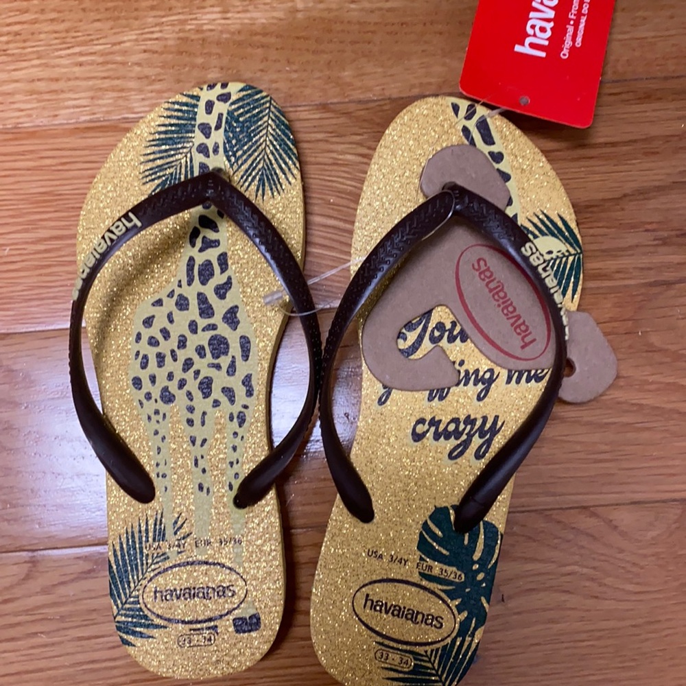 Kids yellow glitter Havaianas